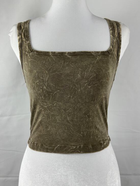 Zenana Tops - Zenana Washed Square Neck Cropped Tank Top – Size M – NWT Fall, BTS Layering